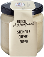 Steinpilzcremesuppe aus der Scheck-in Manufaktur;  Scheck-In