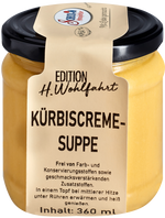 Kürbiscremesuppe im Glas;  scheck-in