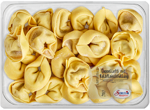 Kalbfleischtortellinis in der Verpackung;  scheck-in
